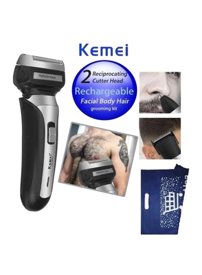 Kemei Rechargeable Multi Function Shaver Black/White One Size - Image 2