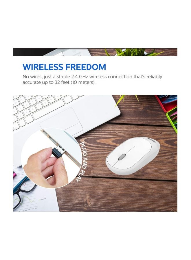 Philips - Wireless Optical Sensor Mouse WIth Receiver White - Image 1