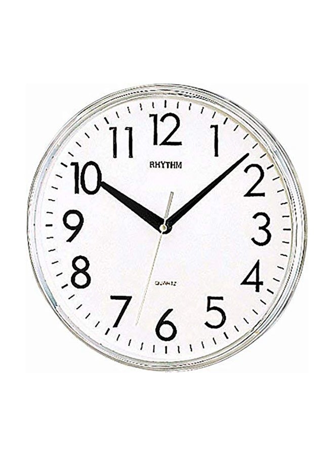 Round Shape Wall Clock Silver/White 26.0 x 4.5cm