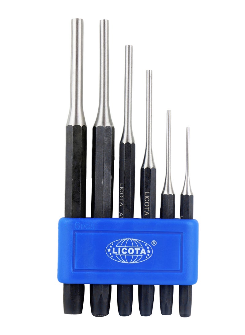 LICOTA 6-Piece Pin Punch Drift Set Black/Silver - Image 1