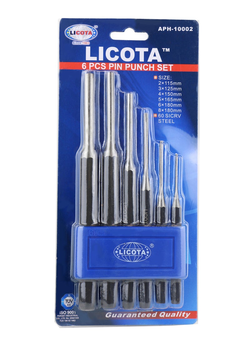 LICOTA 6-Piece Pin Punch Drift Set Black/Silver - Image 2