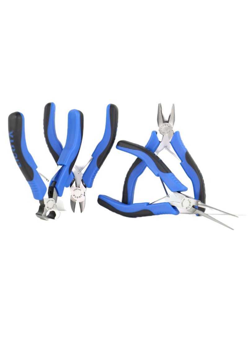 LICOTA 4-Piece Mini Plier Set Blue/Silver - Image 2