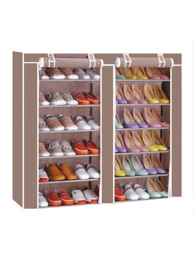 Double Shoes Rack Closet Storage Organizer Light Brown One Size 