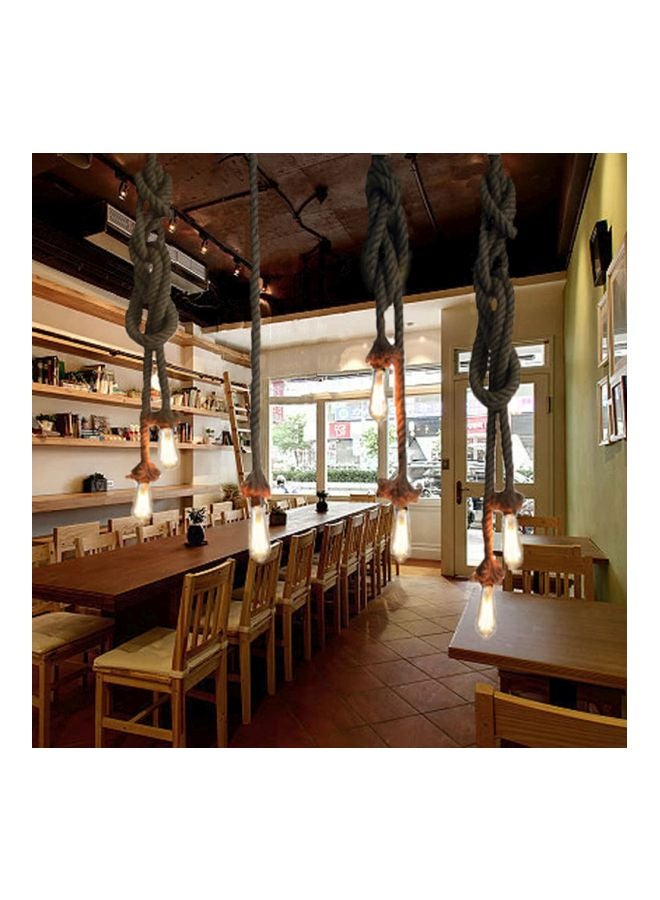 LIXADA Double Head Rope Hanging Ceiling Light Beige/Black 100cm  - Image 2