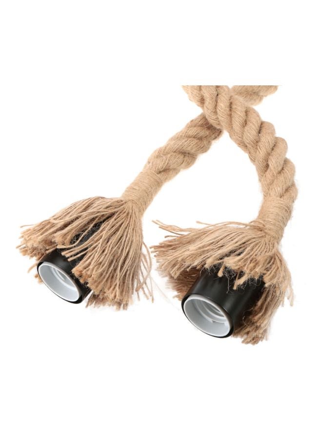 LIXADA Double Head Rope Hanging Ceiling Light Beige/Black 100cm  - Image 4