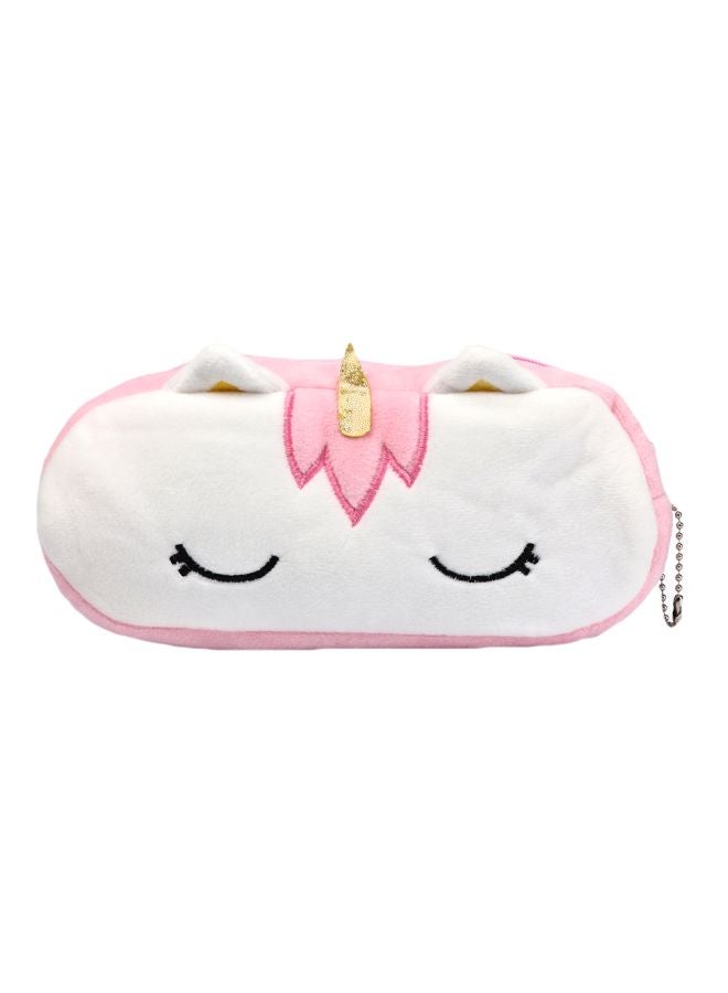Beauenty Simplicity Unicorn Plush Pencil Case White/Pink/Black  - Image 1