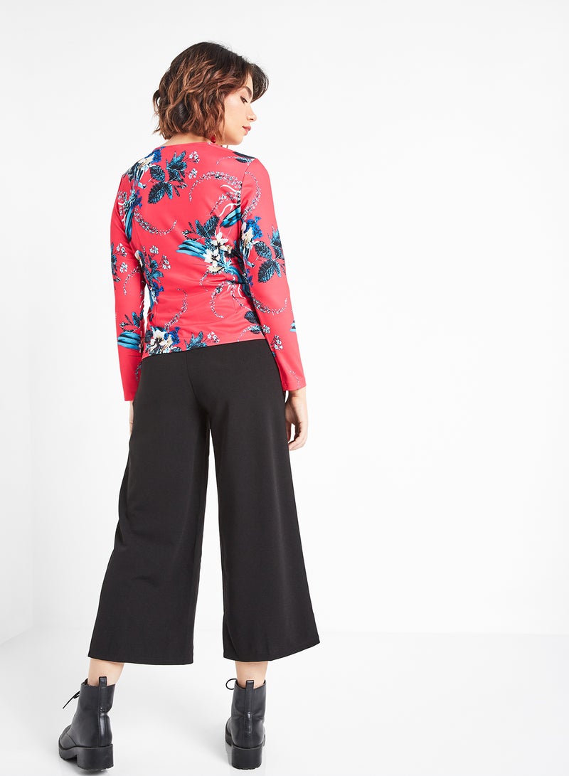 رو أورانج طقم متناسق بأكمام طويلة مزين بنقشة زهور متعدد الألوان - Image 2