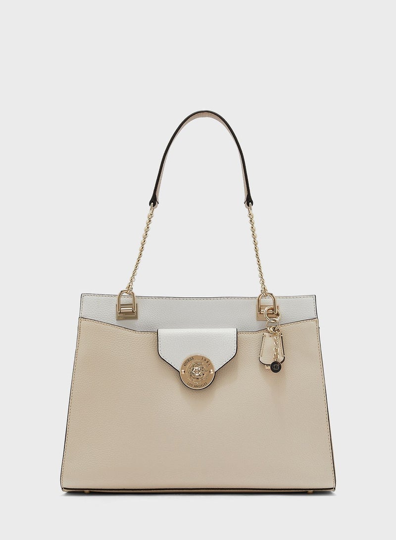 Belle Isle Chain Detail Shopper Bag Beige