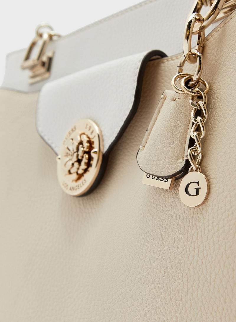 Belle Isle Chain Detail Shopper Bag Beige