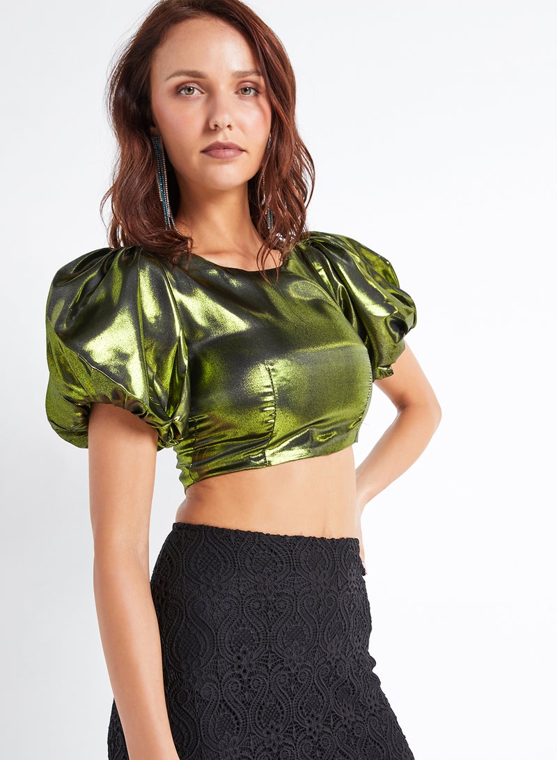 Raw Orange Maxi Skirt Vintage Co-ord Set Black/Green  - Image 3