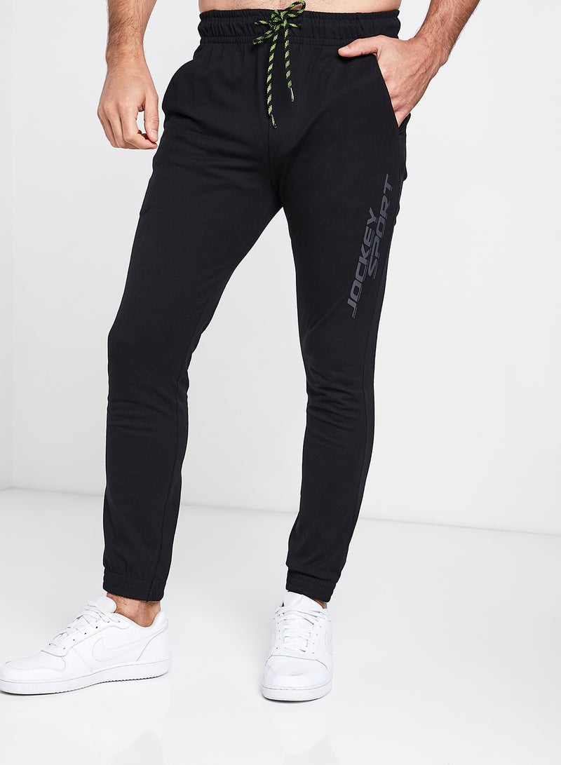 Slim Fit Cotton Sweatpants Black - v1590561781/N34120617V_1