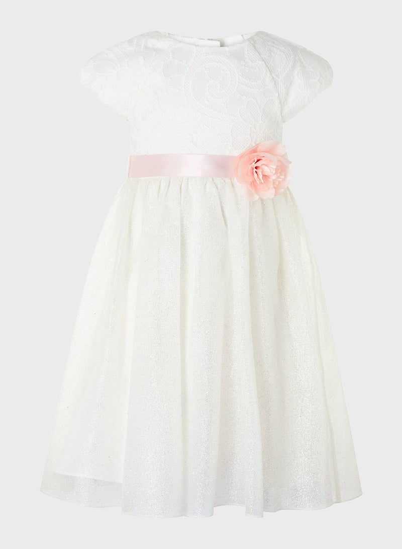 MONSOON Kids Melody Sparkle Dress White - Image 1