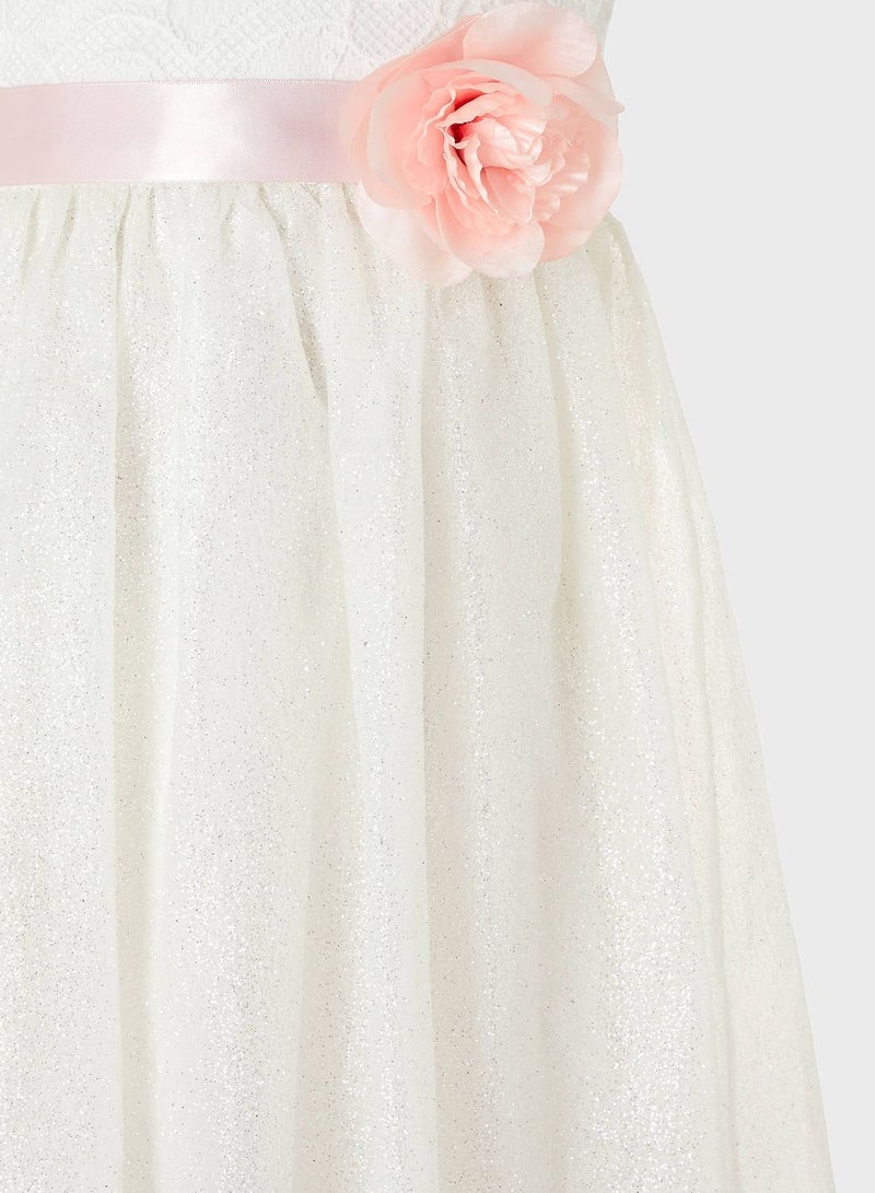 MONSOON Kids Melody Sparkle Dress White - Image 3