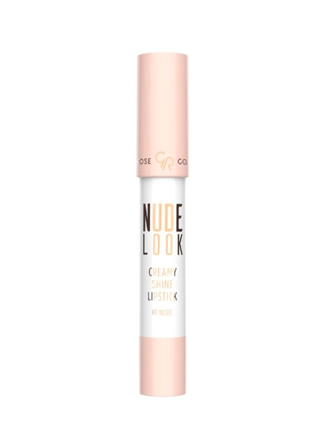 Golden Rose Look Creamy Shine Lipstick 01 Nude  - Image 2
