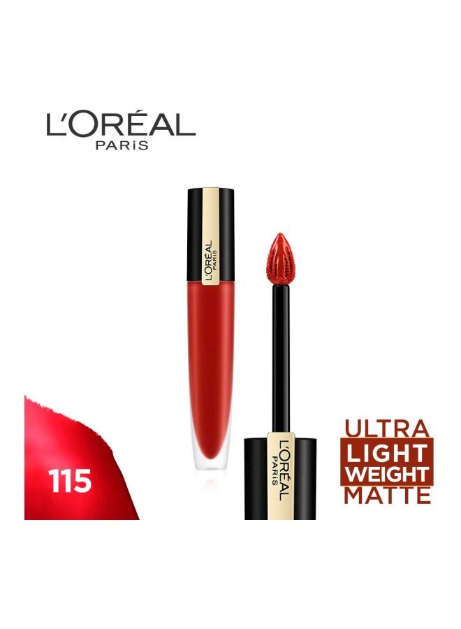 L'OREAL PARIS - Rouge Signature Matte Liquid Lipstick 115 I Am Worth It - Image 1