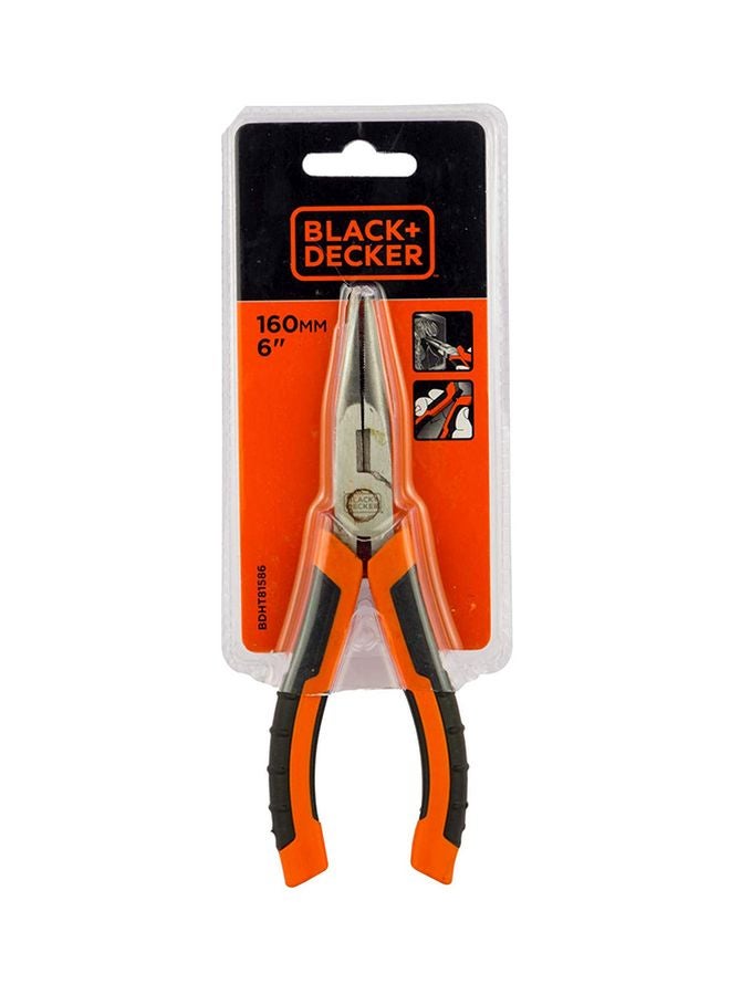 BLACK+DECKER Long Nose Pliers, Orange, 160 mm, Bdht81586 Orange/Black  - Image 4