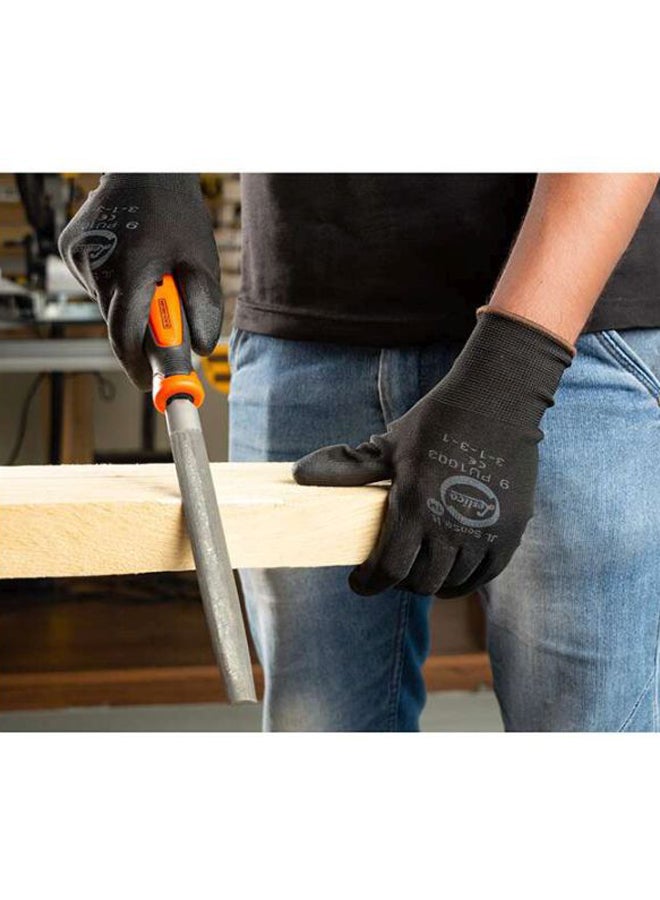 BLACK+DECKER 200Mm 2Nd Cut Bimaterial Steel Half Round File, Orange/Black - Bdht22146, 2 Years Warranty Orange/Black 200mm  - Image 4