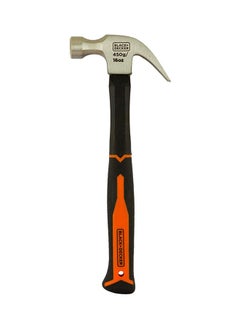 BLACK+DECKER Claw Hammer Fiberglass Handle Black/Orange 13.5x3.4x33.5cm  - Image 1