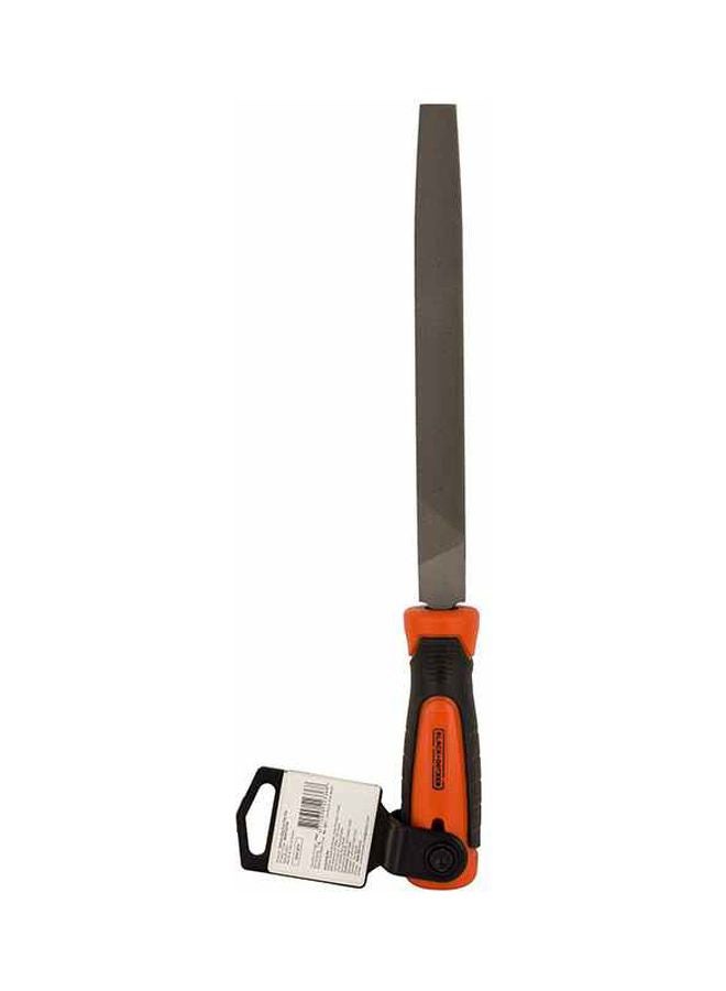 BLACK+DECKER - Steel 2Nd Cut Flat File, Orange, 200 mm, Bdht22144 Orange/Black 200mm - Image 1