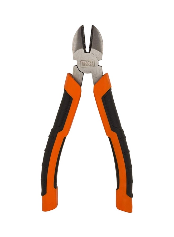 BLACK+DECKER - 180Mm Bimaterial Steel Diagonal Cutting Pliers For Gripping, Twisting, Bending & Cutting Wire, Orange/Black - Bdht81585, Orange/Black 180mm - Image 1