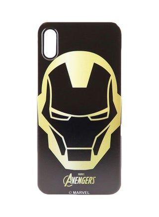 غطاء حماية واق بطبعة آيرون مان من فيلم "Avengers" من مارفل لهاتف أبل آيفون X أسود/ذهبي - v1590569040/N37822772A_1