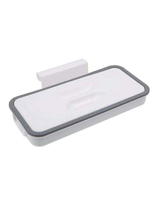 Walmeck Hanging Trash Bag Holder White/Grey 11 x 23.5centimeter - Image 1
