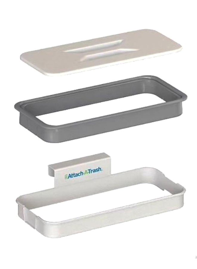 Generic Hanging Trash Bag Holder With Lid White/Grey 11 x 23.5cm 