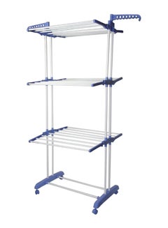Generic Three-Level Clothes Drying Rack White/Blue  - Image 1