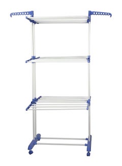 Three-Level Clothes Drying Rack White/Blue