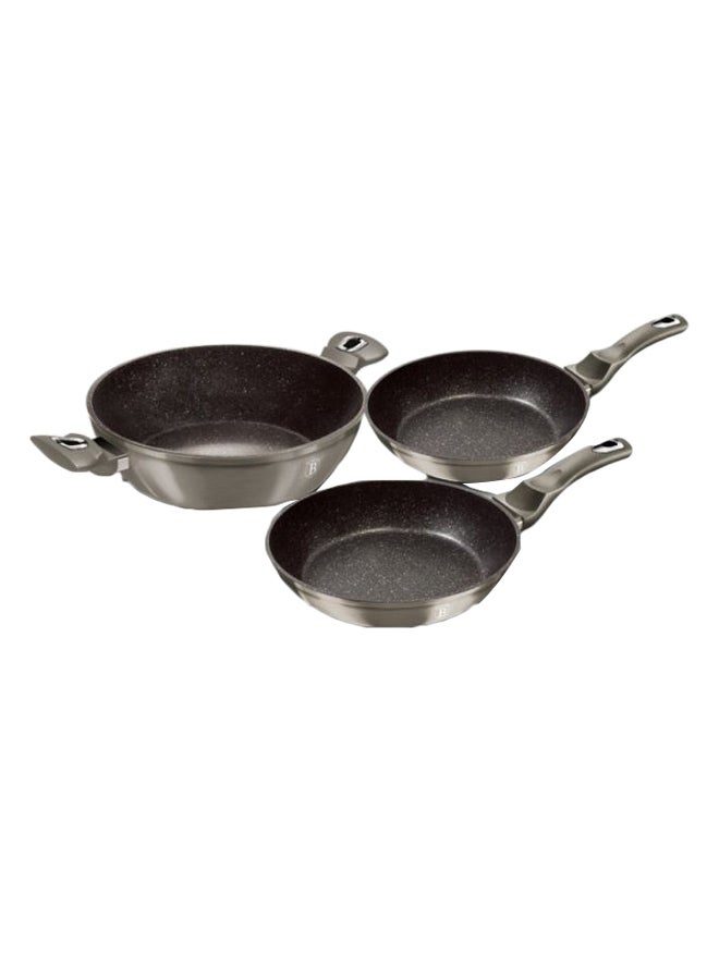 BerlingerHaus 3-Piece Metallic Line Carbon Edition Cookware Set Metallic  - Image 1