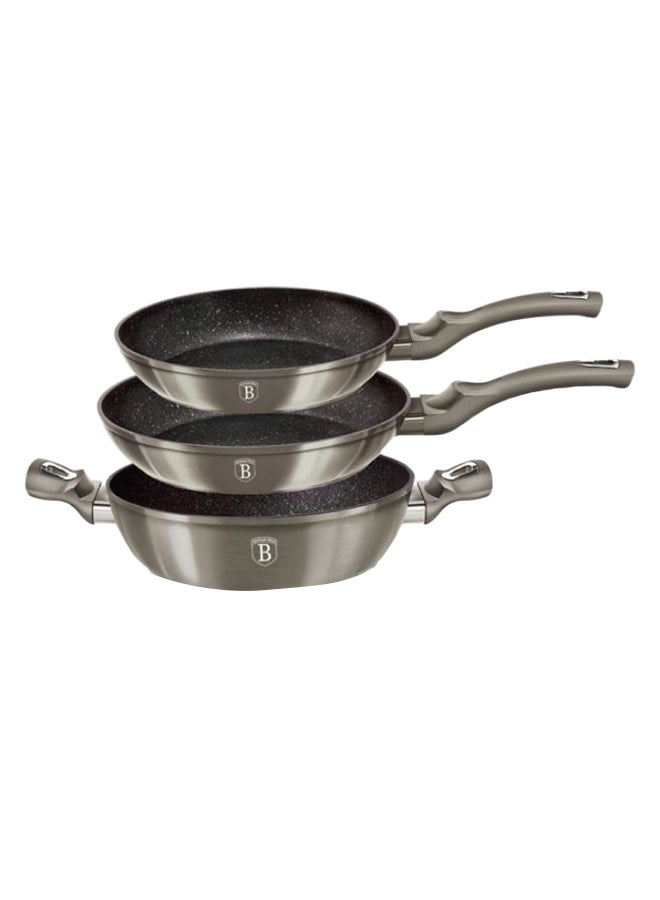 BerlingerHaus 3-Piece Metallic Line Carbon Edition Cookware Set Metallic  - Image 2