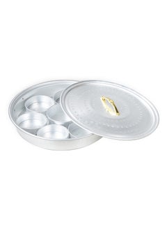 Breakfast Serving Tray With 8 Serving Plates And Lid Silver 20inch
