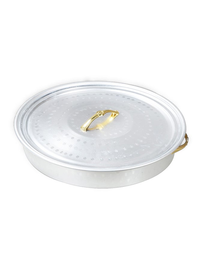 Ayda - Breakfast Serving Tray With 8 Serving Plates And Lid Silver 20inch - Image 1