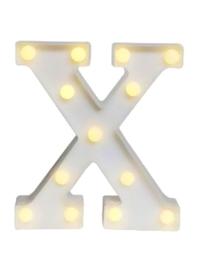 Letter X Alphabet Night LED Lamp White 15x14x3cm