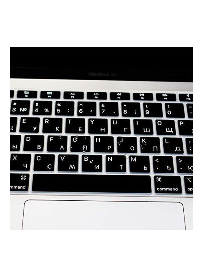 Generic Russian Letter Printed Keyboard Skin For MacBook Air 13.3-Inch (2018) Black  - Image 3