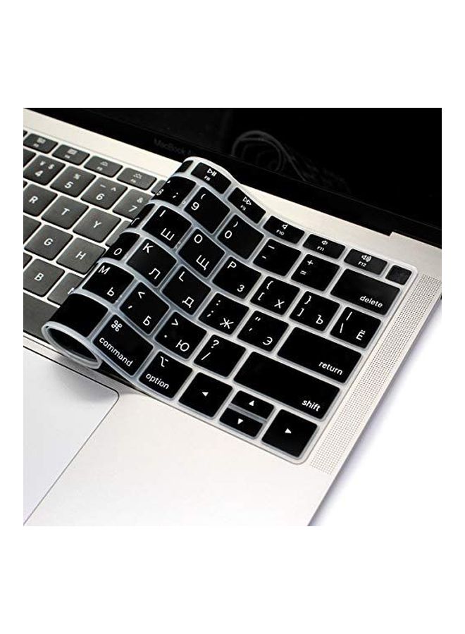 Generic Russian Letter Printed Keyboard Skin For MacBook Air 13.3-Inch (2018) Black  - Image 5