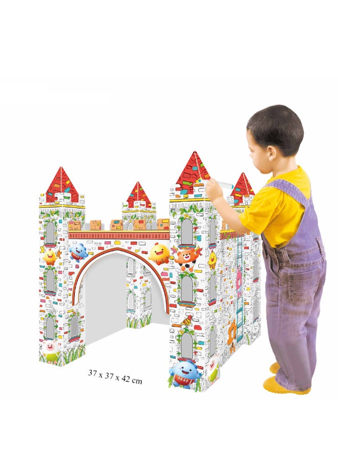 Eazy Kids Diy Doodle, colour And Paint, Art And Craft, 100% Recycled Paper, Birthday Gifts, Set Of 6 Sketch Pen, Erasable Painting Castle With Music And Light, 3  Years+, Multicolour Multicolour  - Image 2