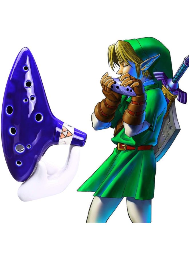 12-Hole Alto C Zelda Ocarina Flute With Display Stand