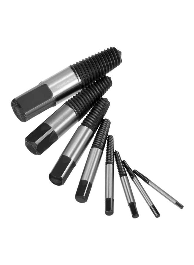 9-Piece Broken Bolt Screw Extractor Set Silver/Black  - Image 4
