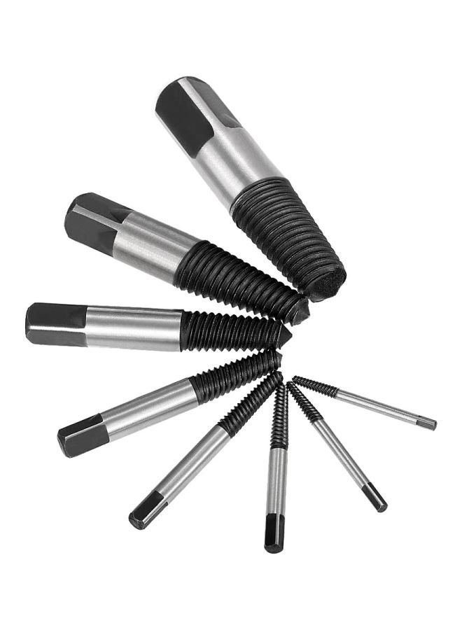 9-Piece Broken Bolt Screw Extractor Set Silver/Black  - Image 2