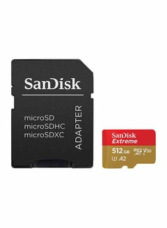 Extreme microSDXC UHS-I Memory Card With Adapter - A2, U3, V30, 4K UHD, Micro SD 512 GB