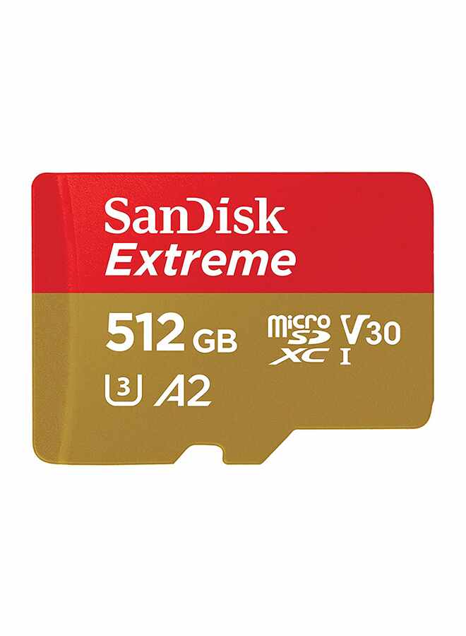 Sandisk - Extreme microSDXC UHS-I Memory Card With Adapter - A2, U3, V30, 4K UHD, Micro SD 512 GB - Image 1