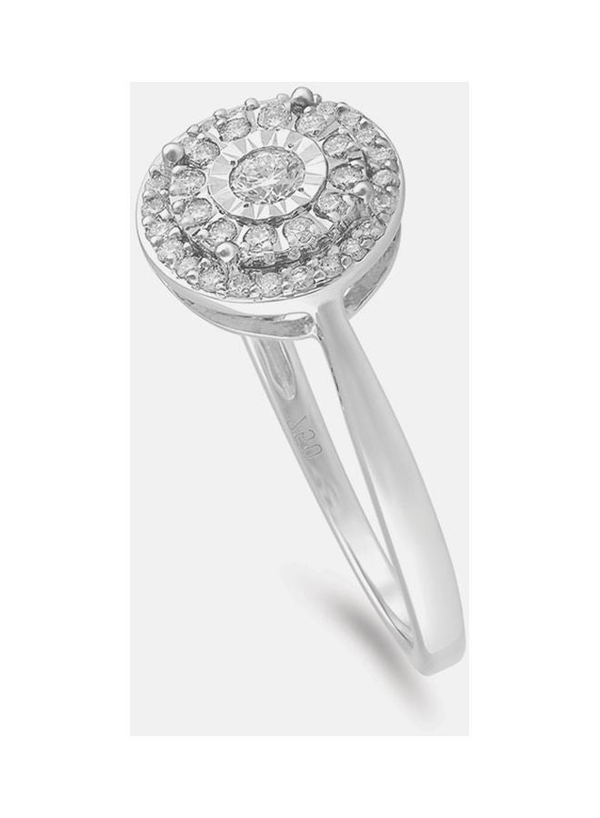 Jawhara 18 Karat White Gold 0.23 Ct Diamond Studded Ring - Image 2