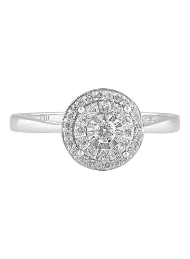 Jawhara 18 Karat White Gold 0.23 Ct Diamond Studded Ring - Image 1