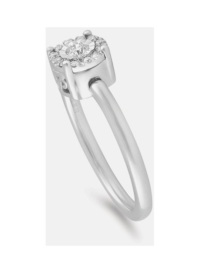 Jawhara - 18 Karat White Gold 0.13 Ct Diamond Studded Ring - Image 1
