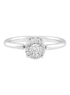 18 Karat White Gold 0.13 Ct Diamond Studded Ring