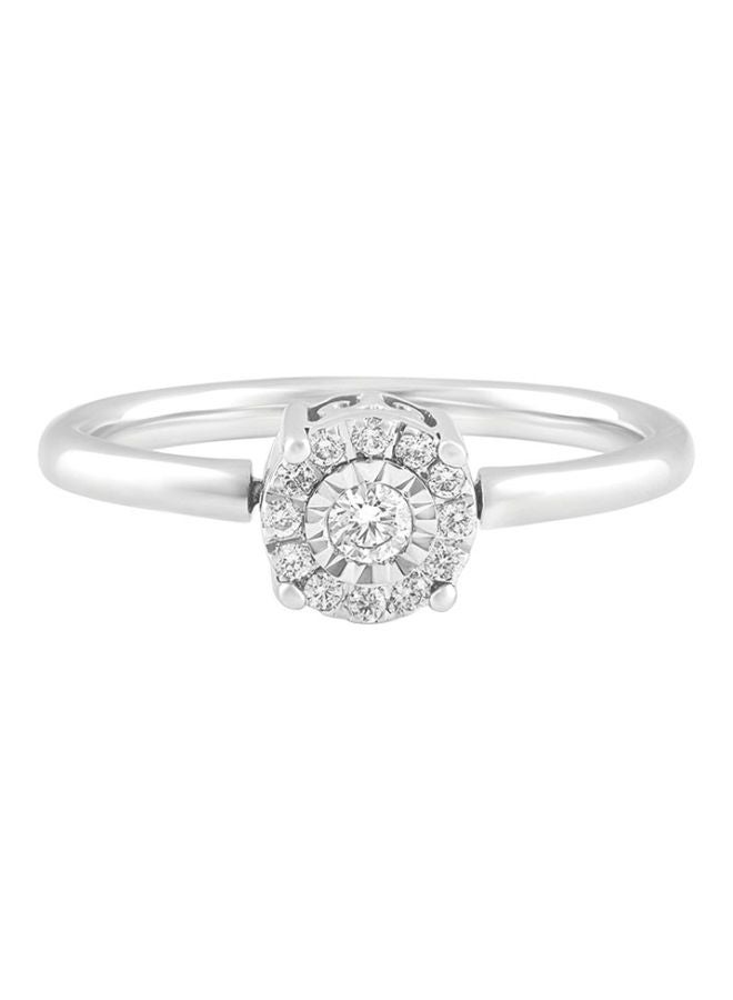 Jawhara - 18 Karat White Gold 0.13 Ct Diamond Studded Ring - Image 1