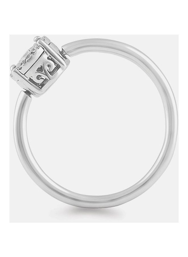Jawhara - 18 Karat White Gold 0.13 Ct Diamond Studded Ring - Image 1