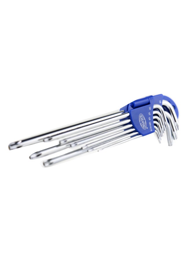 LICOTA 9-Piece Angular Extra-Long Tork Set Silver/Blue  - Image 1