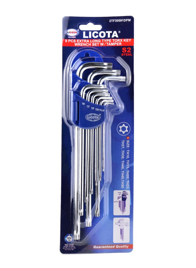 LICOTA 9-Piece Angular Extra-Long Tork Set Silver/Blue  - Image 2